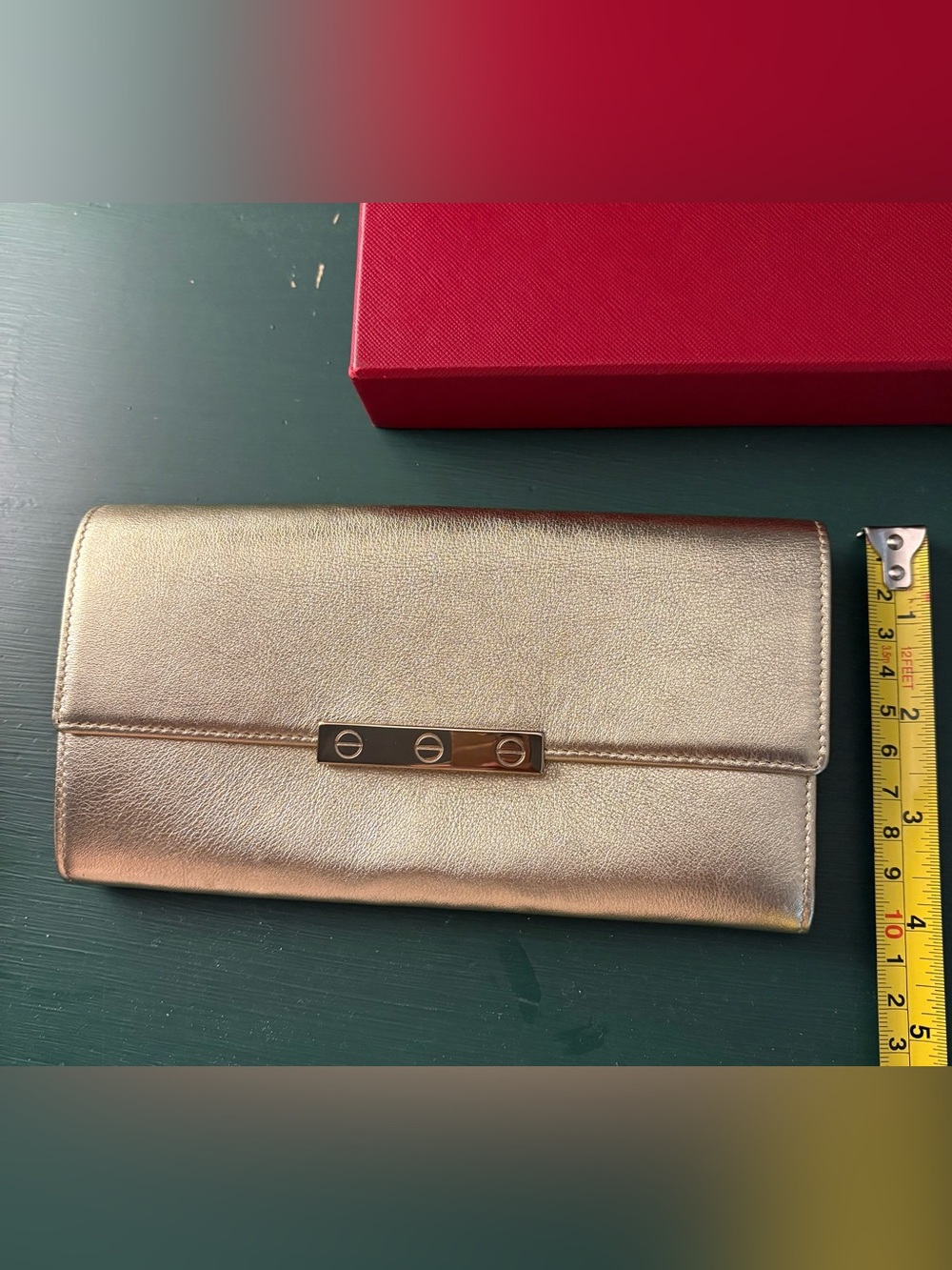 Cartier Metallic Gold Evening Clutch Wallet with Bar Clasp - Picture 16 of 16